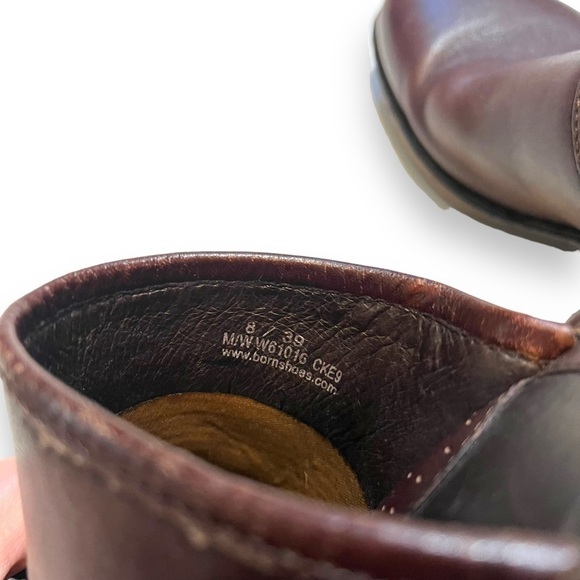 Born Mule Size 8 / 39 Wedge Heel Platform Clog Brown Leather Slip On Shoe. - Picture 5 of 8